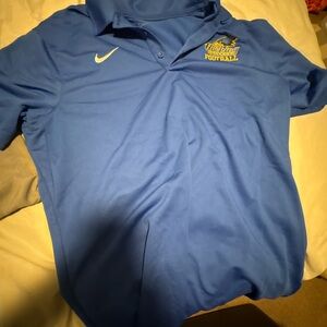 Nike Royal Blue Polo with Yellow Football Logo